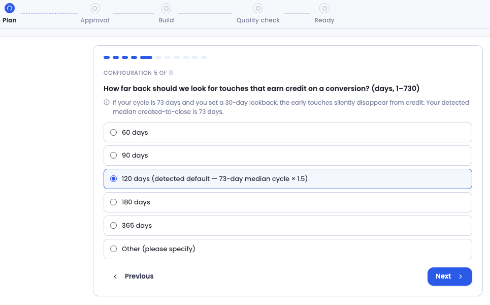 Clarifications screen: prefilled from your data
